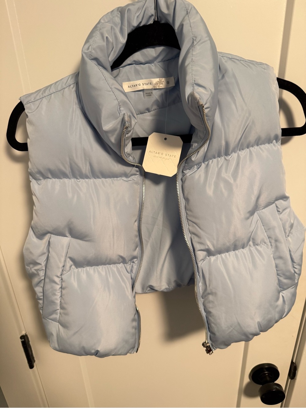 altard  State Light Blue cropped Puffer Vest